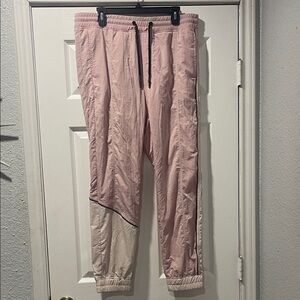 Madison Supply Pink Jogger Pants with Cream Detail